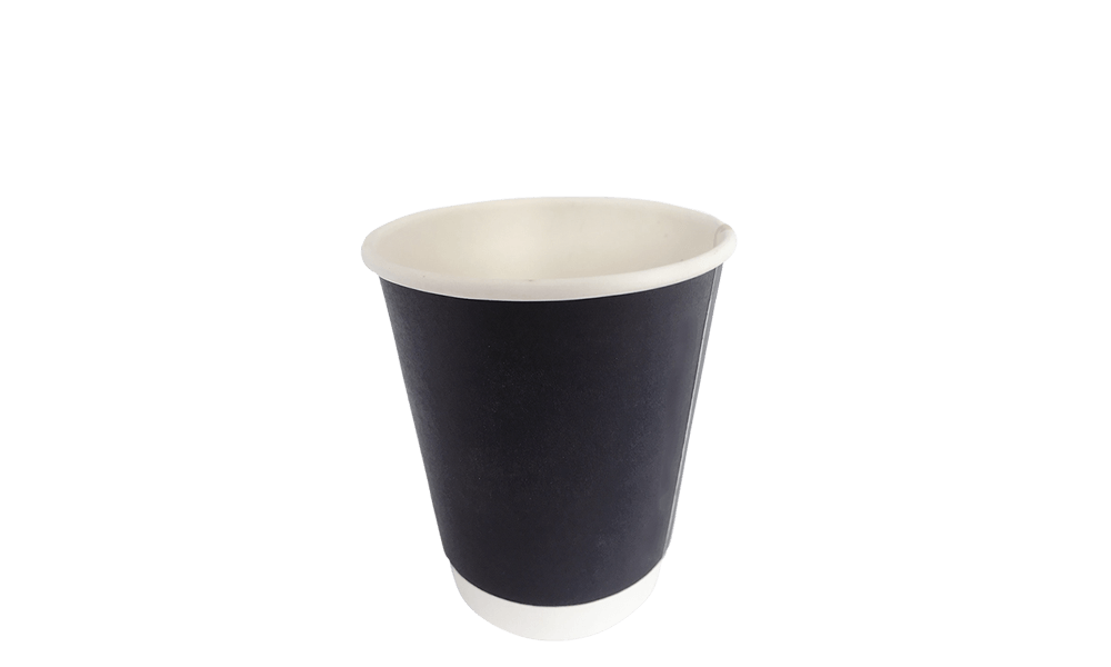 8oz Black Double Wall Coffee Cups (500pcs)